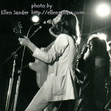 John, Yoko and barely visible Eric (far right)at Toronto Peace Concert Sept 69